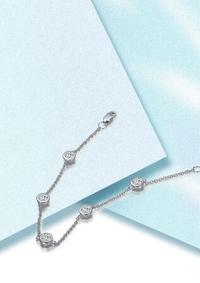 Sparkling Elevated 925 Sterling Silver Moissanite Diamond Bracelet Womens