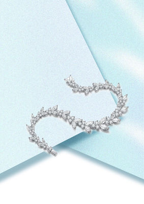 18K Gold Wheat Ear Moissanite Tennis Bracelet For Engagement