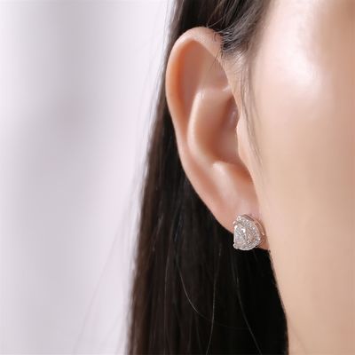 Moissanite 925 Sterling Silver Stud Earrings Support OEM ODM