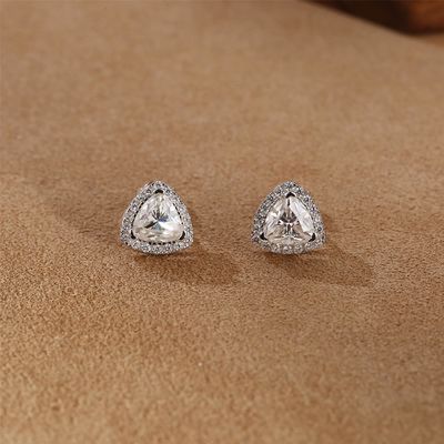 Moissanite 925 Sterling Silver Stud Earrings Support OEM ODM