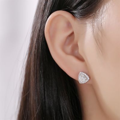 Moissanite 925 Sterling Silver Stud Earrings Support OEM ODM