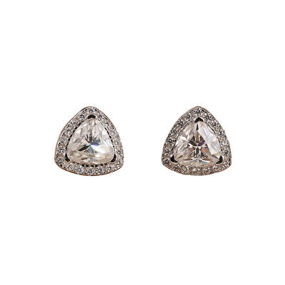 Moissanite 925 Sterling Silver Stud Earrings Support OEM ODM