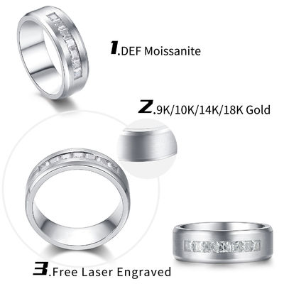 18k Gold Moissanite Diamond Engagement Ring Customized Color