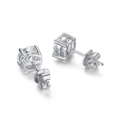 18k Gold Moissanite Diamond Stud Earrings White Gold Support Customization