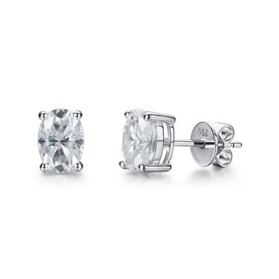 18k Gold Moissanite Diamond Oval Earrings Studs For Gift
