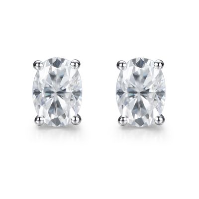 18k Gold Moissanite Diamond Oval Earrings Studs For Gift