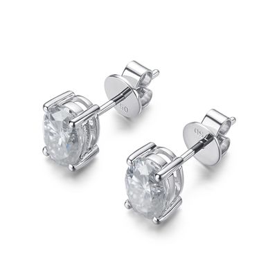 18k Gold Moissanite Diamond Oval Earrings Studs For Gift