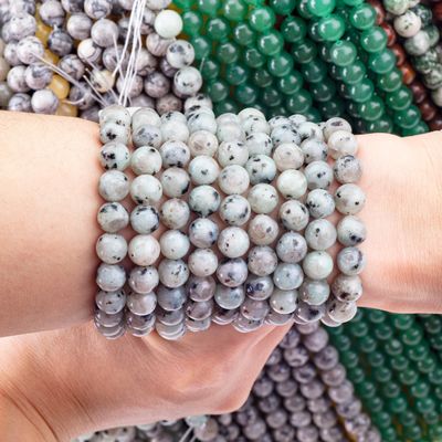8MM Polished Natural Kiwi Jasper Beads Making Jewelry Necklace Bracelet Earring