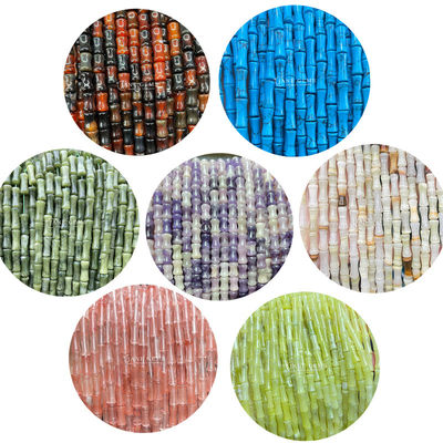 Gems Bead Varoius Gemstone Type Bamboo Joints Bead Different Bead Size Loose Bead Strands