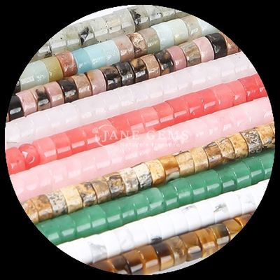 Gemstone Rondelle Beads Loose Drum Bead HeShi Shape Strands for Jewelry Making