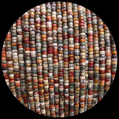 Gems Bead Labradorite/Red Turquoise/Lapis Lazuli/Unakite Drum Shape Loose Bead Strands for Healing Energy