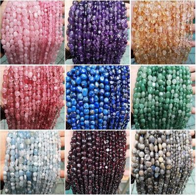 Natural Crystal Gemstone Irregular Shape Rose Quartz / Strawberry Quartz / Amethyst / Clear Quartz Loose Bead Strands