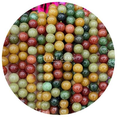 Wholesale Natural Crystal Gemstone Round Chalcedony Beads Jade  Round Loose Bead Accessories for DIY Bracelet Necklace