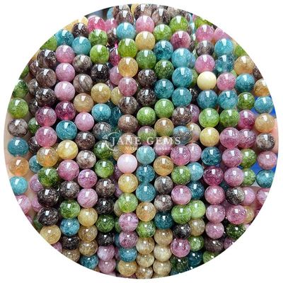 Wholesale Round Natural Stone Beads Round Loose Gemstone Beads Accessories 8mm Aquamarine Loose Beads for DIY Jewelry