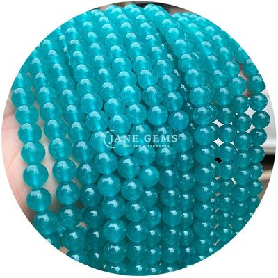Wholesale Round Natural Stone Beads Round Loose Gemstone Beads Accessories 8mm Aquamarine Loose Beads for DIY Jewelry