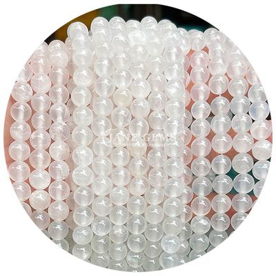 Wholesale Round Natural Stone Beads Round Loose Gemstone Beads Accessories 8mm Aquamarine Loose Beads for DIY Jewelry