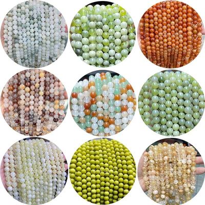 Wholesale Round Natural Stone Beads Round Loose Gemstone Beads Accessories 8mm Aquamarine Loose Beads for DIY Jewelry