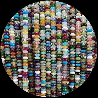Crystal Gemstone Rondelle Abacus Shape HeShi Bead Various Stone Types Loose Bead Strands For Jewelry Making