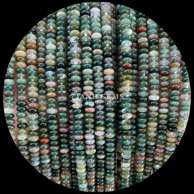 Natural Crystal Gemstone Rondelle Abacus Shape Amazonite Tiger Eye Loose Bead Strands for Yoga Bracelets