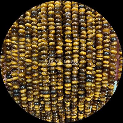 Natural Crystal Gemstone Rondelle Abacus Shape Amazonite Tiger Eye Loose Bead Strands for Yoga Bracelets