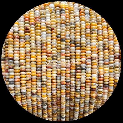Gems Bead Customized Size Rondelle Abacus Shape Gemstone Crazy Agate Aquamarine Loose Bead Strands for Jewelry Making