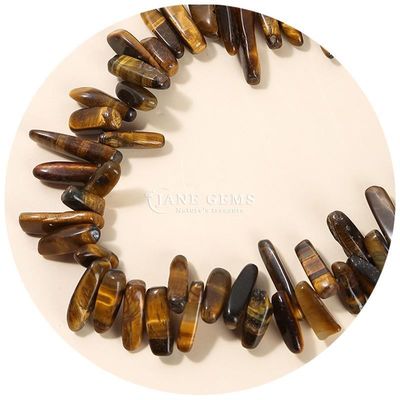 Natural Gemstone Irregular Tooth Shape Sunstone Tiger's Eye Chip Gravel Loose Bead Strands for DIY Jewelry Making