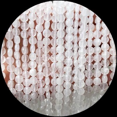Flat Shape Faceted Beads Crystal Gemstone Round Shape Amethyst Rose Quartz Loose Bead Strands for DIY Jewelry Making