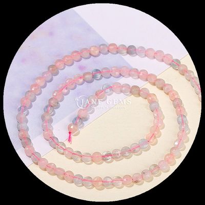 Flat Shape Faceted Beads Crystal Gemstone Round Shape Fluorite Prehnite Loose Bead Strands for DIY Jewelry Making