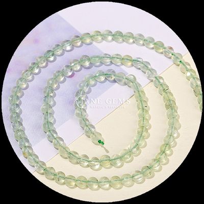 Flat Shape Faceted Beads Crystal Gemstone Round Shape Fluorite Prehnite Loose Bead Strands for DIY Jewelry Making
