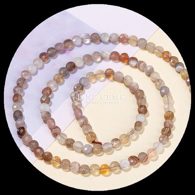 Flat Shape Faceted Beads Crystal Gemstone Round Shape Tourmaline Peridot Loose Bead Strands for DIY Jewelry Making