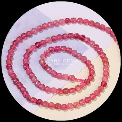 Flat Shape Faceted Beads Crystal Gemstone Round Shape Tourmaline Peridot Loose Bead Strands for DIY Jewelry Making