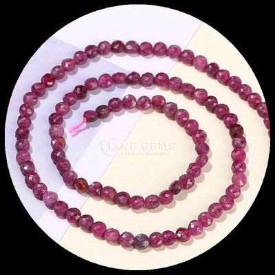 Flat Shape Faceted Beads Crystal Gemstone Round Shape Tourmaline Peridot Loose Bead Strands for DIY Jewelry Making