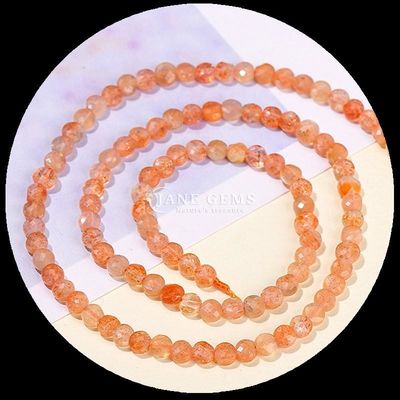 Flat Shape Faceted Beads Crystal Gemstone Round Shape Cordierite Sunstone Loose Bead Strands for DIY Jewelry Making