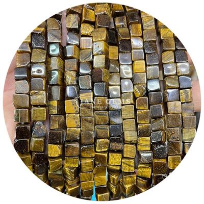 Wholesale Natural Crystal Gemstone Square Shape Beads Cube Loose Stone Bead Accessories Cube Bead Spacers for Jewelry