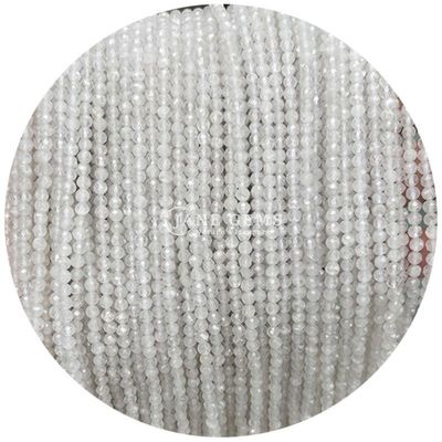 Gems Bead Natural Crystal Faceted Round Shape Small White Jade Howlite Loose Bead Strands for Bracelets