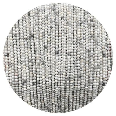 Gems Bead Natural Crystal Faceted Round Shape Small White Jade Howlite Loose Bead Strands for Bracelets