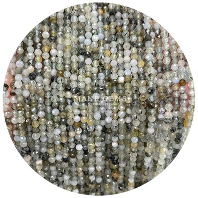 Gems Bead Natural Crystal Faceted Round Shape Small White Jade Howlite Loose Bead Strands for Bracelets