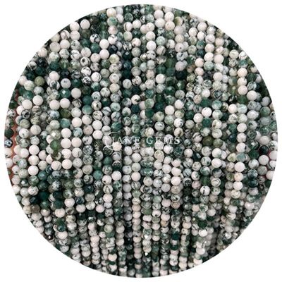 Gems Bead Natural Crystal Faceted Round Shape Small Dalmatian Jasper Ruby Zoisite Loose Bead Strands for Bracelets