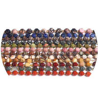 Wholesale Natural Crystal Gemstone Olive Shape Beads Faceted Loose Stone Bead Accessories Rhombus Bead Spacer