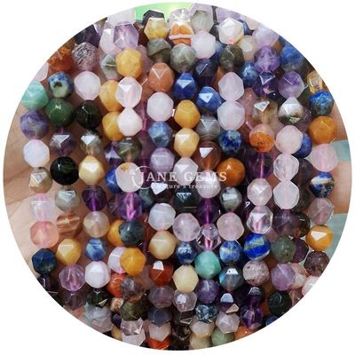 Genuine Faceted Gemstone Loose Beads High Durability for Jewelry Making