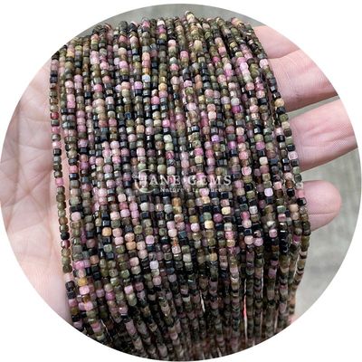 Wholesale Natural Crystal Gemstone Loose Beads Square Cube Loose Bead Amethyst Tourmaline Tiger Eye Bead for Jewelry
