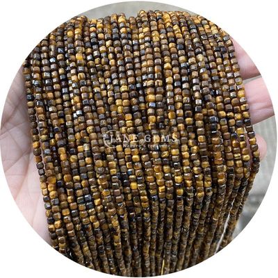 Wholesale Natural Crystal Gemstone Loose Beads Square Cube Loose Bead Amethyst Tourmaline Tiger Eye Bead for Jewelry