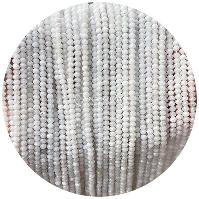 White Black Chalcedony Gems Bead Natural Crystal Faceted Abacus Shape Small Loose Bead Strands for Bracelets