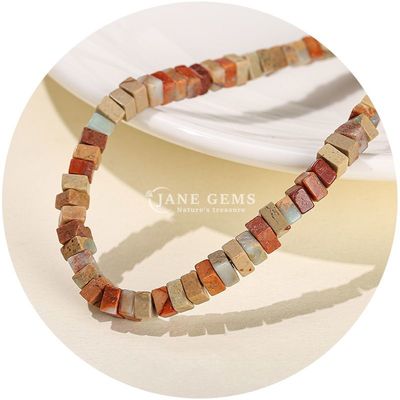 Wholesale Natural Jade Loose Beads Real White Opal Loose Beads Square Slice Shape Loose Beads Spacers For DIY Jewelry