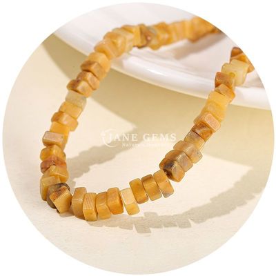 Wholesale Natural Jade Loose Beads Real White Opal Loose Beads Square Slice Shape Loose Beads Spacers For DIY Jewelry