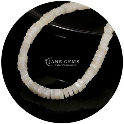 Wholesale Natural Jade Loose Beads Real White Opal Loose Beads Square Slice Shape Loose Beads Spacers For DIY Jewelry