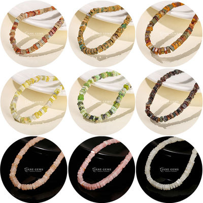 Wholesale Natural Jade Loose Beads Real White Opal Loose Beads Square Slice Shape Loose Beads Spacers For DIY Jewelry