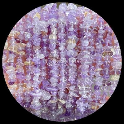 Citrine Black Rutilated Gems Bead Natural Crystal Irregular Shape Chip Gravel Stone Loose Bead Strands For Bracelets