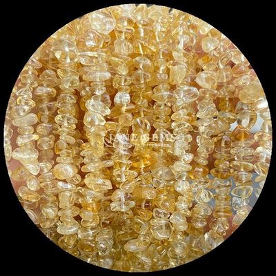 Citrine Black Rutilated Gems Bead Natural Crystal Irregular Shape Chip Gravel Stone Loose Bead Strands For Bracelets