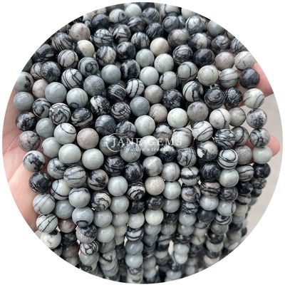 Wholesale Natural Stone Round Loose Beads 8mm Pink Zebra Jasper Loose Beads Tourmaline Round Beads Spacers For Jewelry